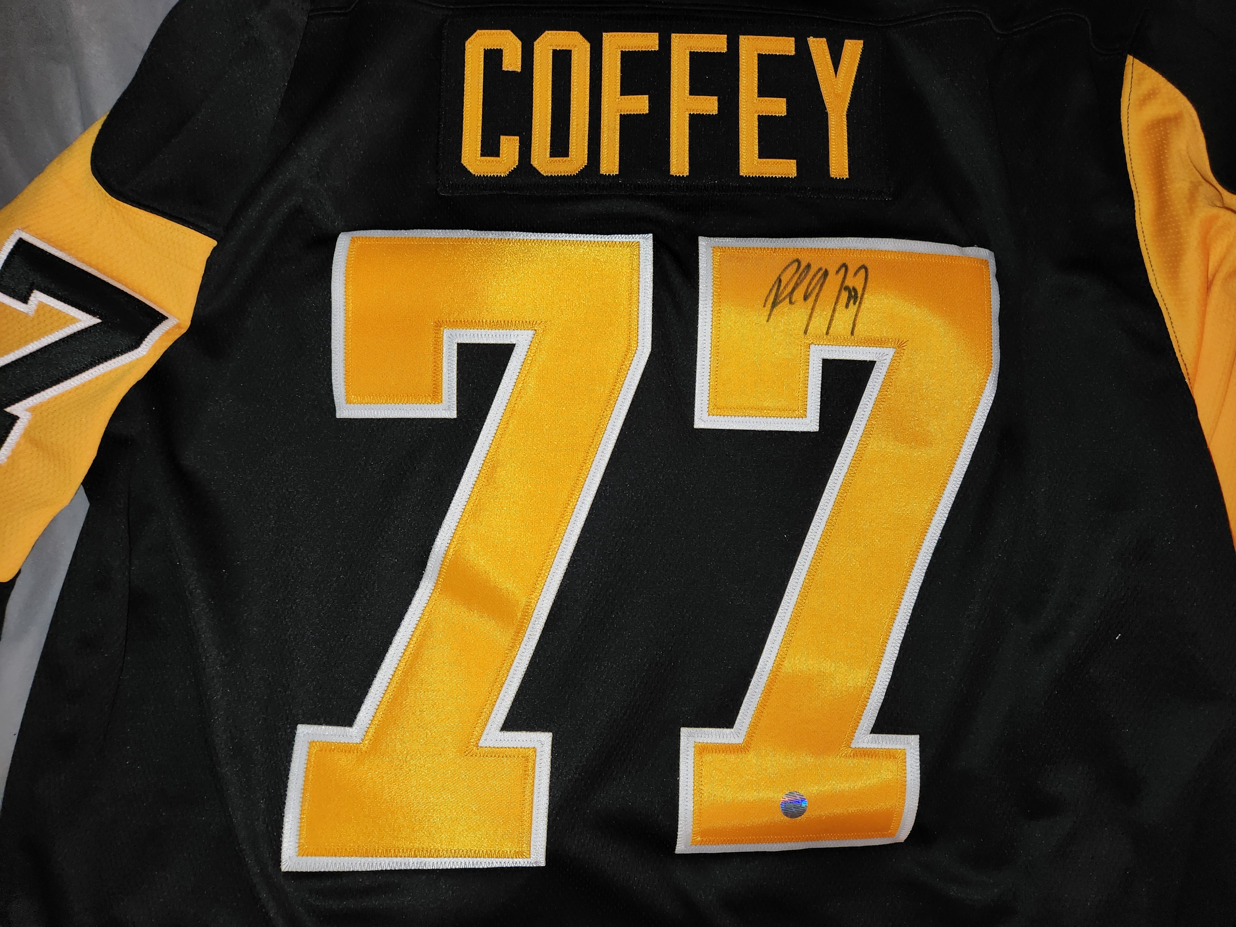 Adidas Pittsburgh Penguins No77 Paul Coffey Black 1917-2017 100th Anniversary Stanley Cup Finals Champions Stitched NHL Jersey